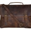 Handolederco Vintage Buffalo Leather Messenger Satchel Laptop Briefcase Men's..
