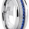 Men's Eternity Titanium Wedding Band Engagement Ring W/ Blue Simulated Sapphi.. 14 57 a7fb1a9f 01a4 4728 bbf4 63c9bd5233ff