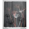 Thistle Shower Curtain Gray And Coral 72-Inch By 72-Inch