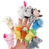 Leorx 10Pcs Different Cartoon Animal Finger Puppets Soft Velvet Dolls Props T..