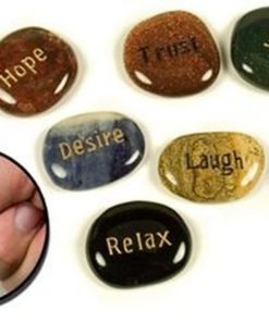 Engraved Inspirational Word Stones - Set Up 5 - Grooved Worry Stone - Unique ..
