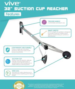 Alternative view of Reacher Grabber By Vive - Suction Cup Grip - 32" Heavy Duty Mobility Aid - To..