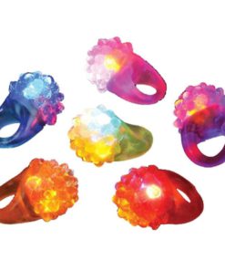 Dazzling Toys Flashing Led Light Up Toys Bumpy Rings 12 Pack