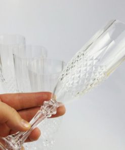 Set Of 4 Champagne Flutes With Crystal Effect - Plastic Sparkling Wine Glasse.. 17 57 af6a9b13 f014 462c 84f7 3433bc94e7b5