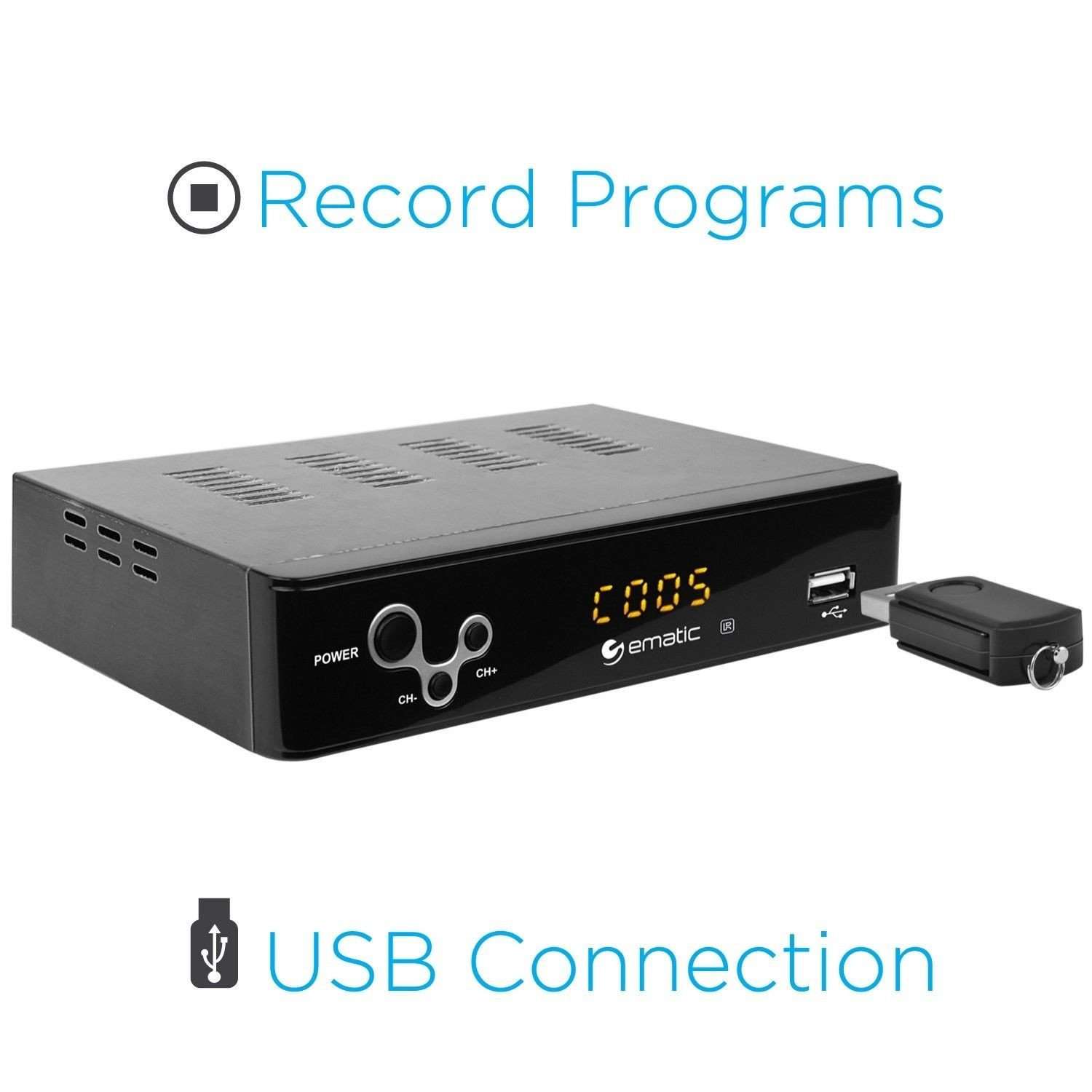 Digital TV Converter Box With Recording & USB Playback - HDMI Output For Analog TVs