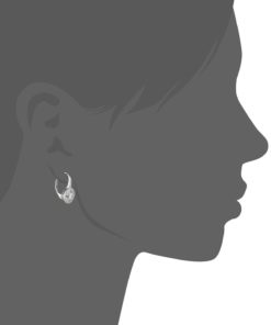 Alternative view of Sterling Silver Plated Cubic-Zirconia Round Shaped Dangle Earrings