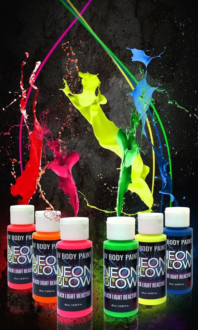 Neon Glow In The Dark Body Paint #1 Premium Set (6 Pack Of 2 Oz. Bottles) Glo..