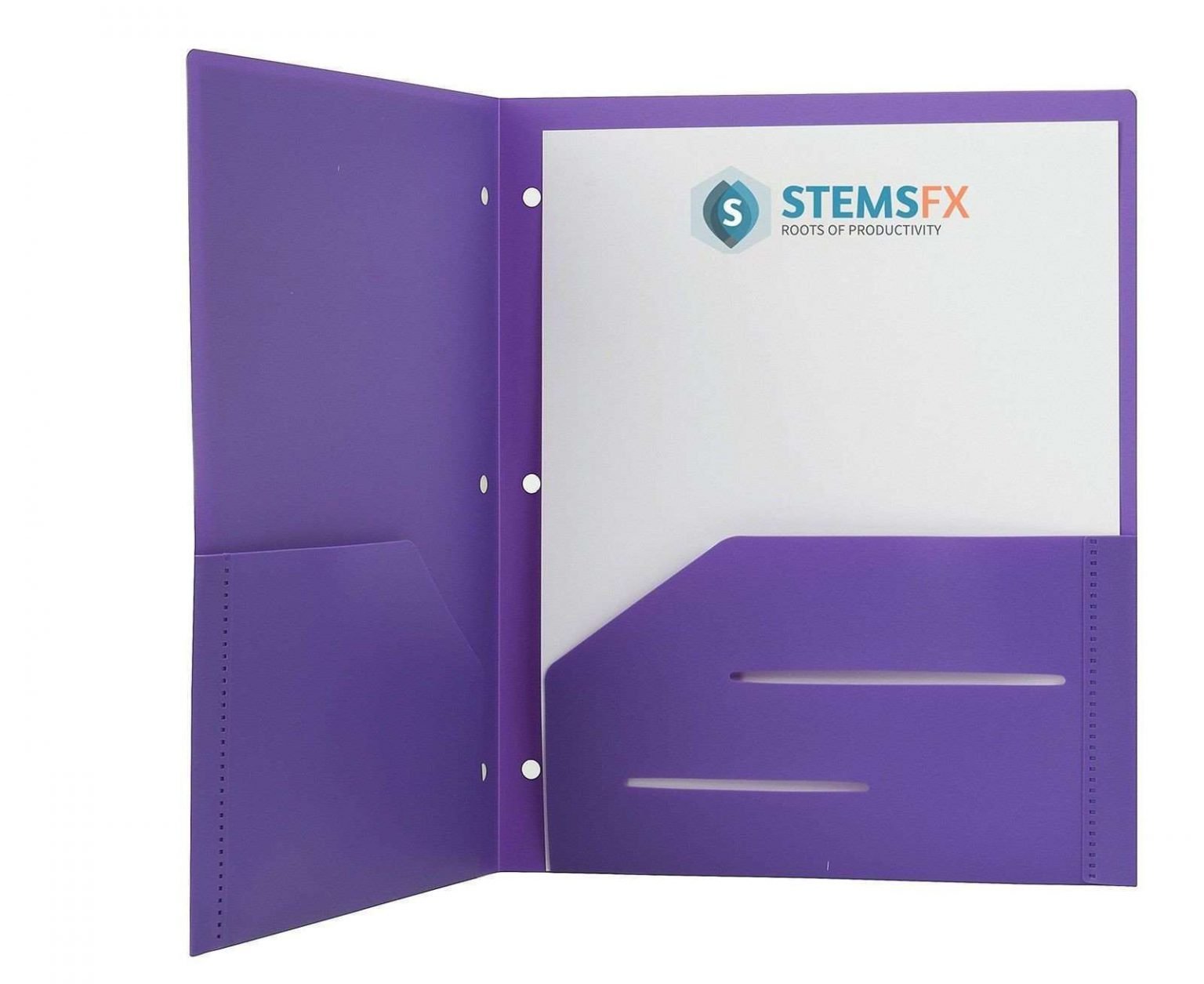 Heavy Duty Plastic 2 Pocket Folder Hole Punched Assorted Colors Pack