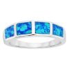 Sterling Silver Created Blue Opal Band Ring 5 2 57 b28b0f87 b28a 4f18 8d59 8da7dc8eefb1