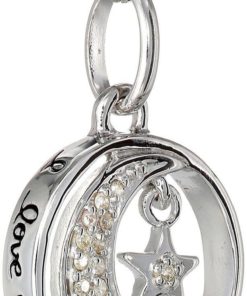 Sterling Silver White Diamond I Love You To The Moon And Back Pendant Necklac.. 5 57 b298fc1a 4525 454e acf1 988d86232dc6