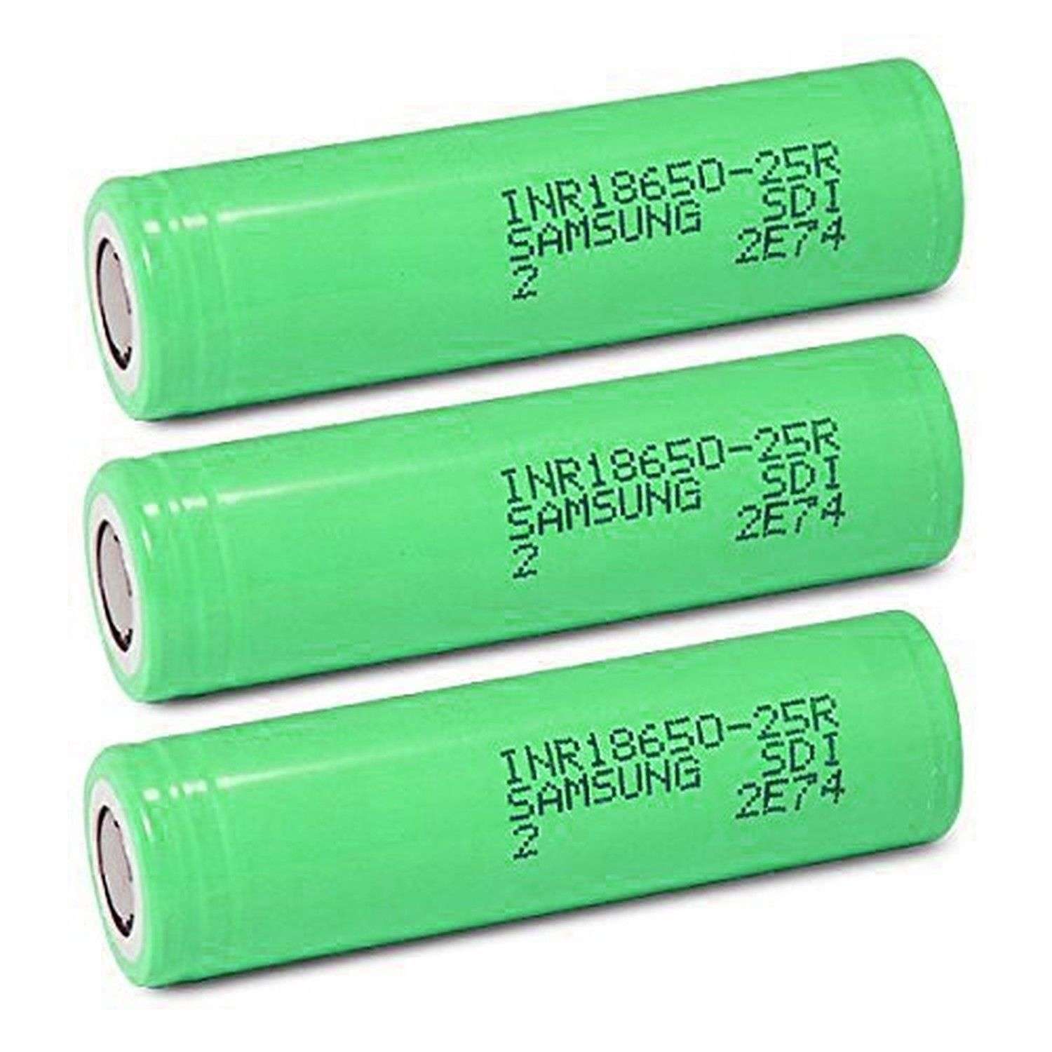 3 Samsung Inr18650-25R 18650 2500Mah 3.7V Rechargeable Flat Top Batteries - $24.95