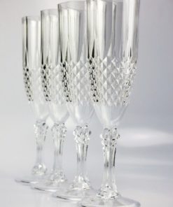 Set Of 4 Champagne Flutes With Crystal Effect - Plastic Sparkling Wine Glasse.. 16 57 b5343f04 b00a 4849 afd8 c87b64948ea3