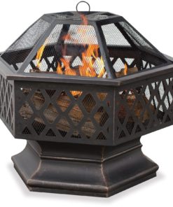 Endless Summerwad1377Sp Hex Shaped Outdoor Fire Bowl With Lattice Oil Rubbed..