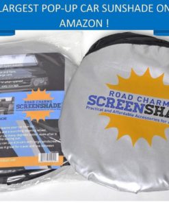 Alternative view of Road Charms Car Sunshade - Jumbo Xl (70 X 35 Inches) Window Sun Shade - Easy ..