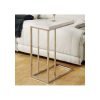 Monarch Specialties Chrome Metal And White Accent Side Table Glossy White