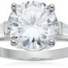 Rhodium Plated Sterling Silver Round White Cubic Zirconia 10Mm Ring Size 7 3 57 bd89c7e5 04de 4851 916d cf2f9e06567c