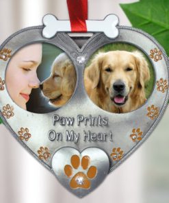 Dog Photo Ornament - Double Picture Pet Ornament - Paw Prints On My Heart Orn.. 5 57 c0062e31 2ede 40f9 a645 e61693e50f35
