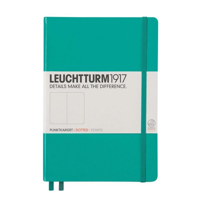 Leuchtturm1917 Notebook Medium (A5) Hardcover 249 Numbered Pages Dotted Emerald