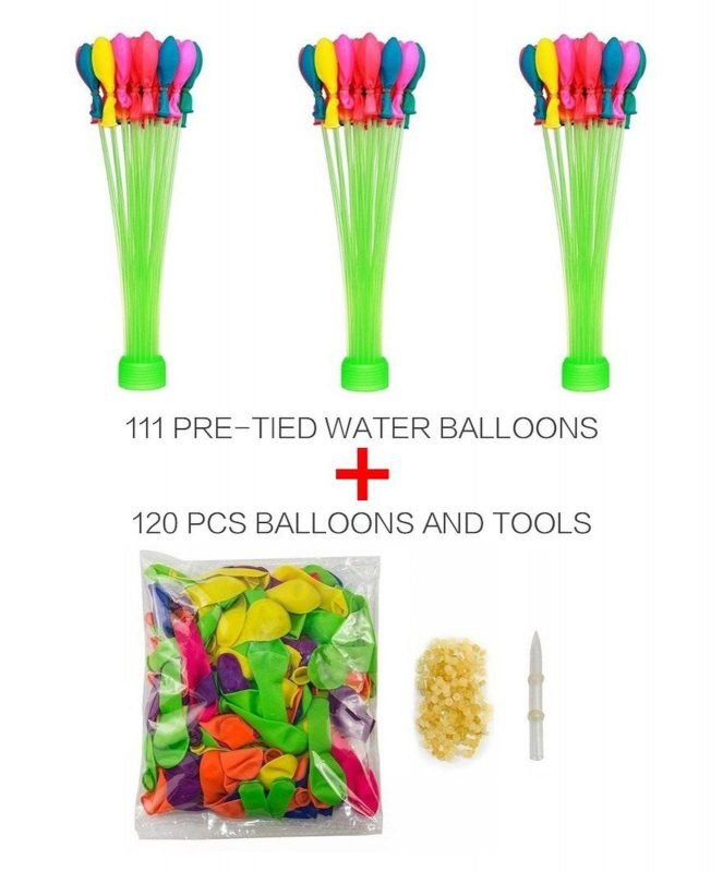 Kemuse 3 Bunches Of 111 Self Tie Water Balloons With Refill Kit Includes 1Pcs..