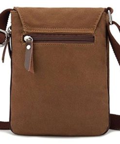 Alternative view of Berchirly Small Vintage Canvas+Leather Messenger Cross Body Bag Pack Organizer