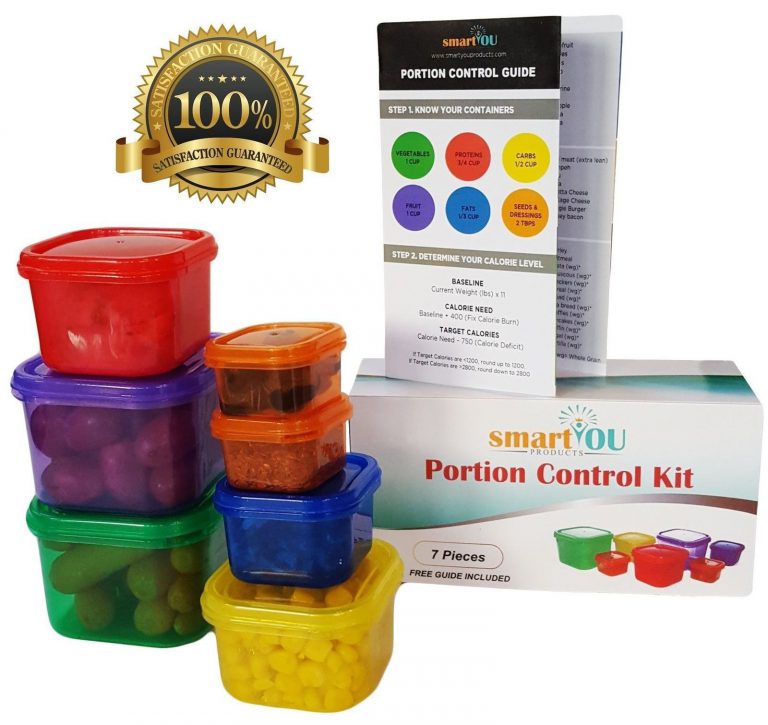 7 Piece Portion Control Containers Kit + Guide + Free Pdf Planner! By Smartyo..