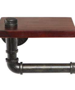 Rustic Style Pipe Design Brown Wood & Black Metal Wall Mounted Bathroom Shelf.. 6 57 c4e1f605 4eb7 48d1 9395 a8b0563f2ed8