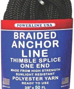 Rope Usa Braided Anchor Line Black 3/8-Inch X 50-Feet