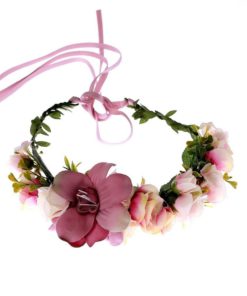 Vintage Flower Wreath Forehead Hair Head Band With Bride Hairband Wedding Pink 10 57 c68efbf8 e609 4f5b 985f 1db8694cede5