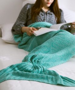 Mzpride Knitted Mermaid Tail Blanket Mermaid Beach Blanket 31''*71'' (Mint-Gr.. 9 57 c95d0d39 7793 46f0 b383 0bbf21cb666f