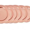 Dcor Copper Hammered Rim Charger Plates 13" Set Of 6