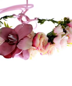 Vintage Flower Wreath Forehead Hair Head Band With Bride Hairband Wedding Pink 11 57 cf182f05 0d92 4251 a12b dbab295d1b74