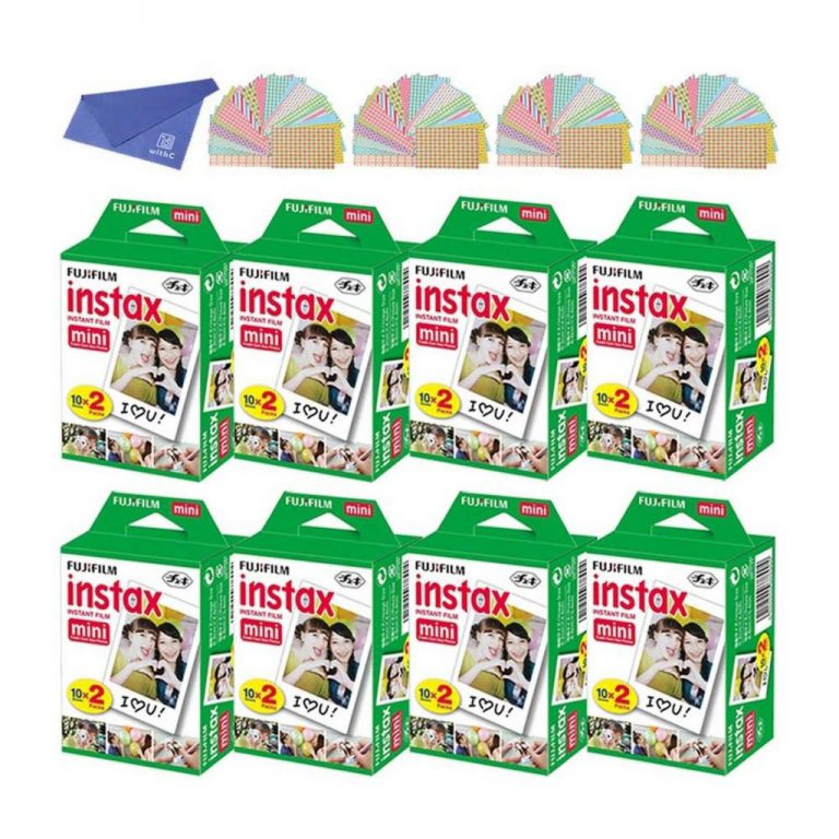 Fujifilm Instax Mini Instant Film 2X10 Shoots X8 Pack (Total 160 Shoots) + Wi..