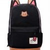 Moolecole Leather & Canvas Backpack School Bag Laptop Bag With Cat's Ears Des.. 15 57 d20a6ee8 25ad 4125 bfe8 49c78e3cb23e