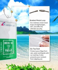 Cruise Tags - Luggage Etag Holders Zip Seal & Steel Loops Thick Pvc 8 Pack 9 57 d2179776 da1d 434e b3b3 e9f5300868c6