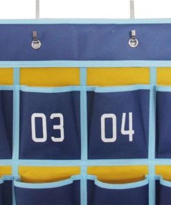 Alternative view of Misslo Numbered Classroom Pocket Chart For Cell Phones (30 Pockets Blue Pocke..