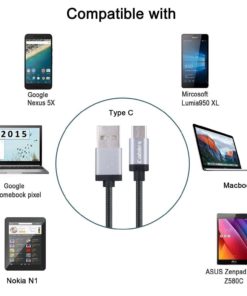 Cablex 2Pack 6Ft Braided Micro Usb 2.0 Type C Cable With Reversible Connector.. 11 57 d3ab7fb5 3916 48af 847a c0c123080adc