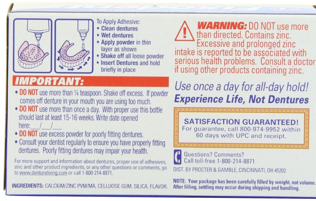 Fixodent Extra Hold Denture Adhesive Powder 2.7 Oz (Pack Of 4) Swiftsly