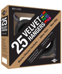 Closet Complete Kids Velvet Ultra Thin No Slip Hangers Black Set Of 25