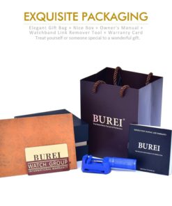 Burei Men's Automatic Wrist Watches With Black Dial Metal Band 13 57 d6ff155f ac20 4986 8433 c306de291360