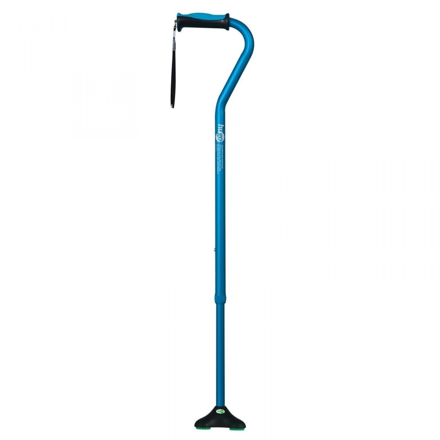 Hugo Mobility Quadpod Offset Cane With Ultra Stable Cane Tip Aquamarine