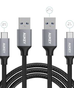 Alternative view of Aukey Usb-C To Usb 3.0 Cable Braided (3.3Ft X 3 6.6Ft X 1 1Ft X 1) Pack Of 5
