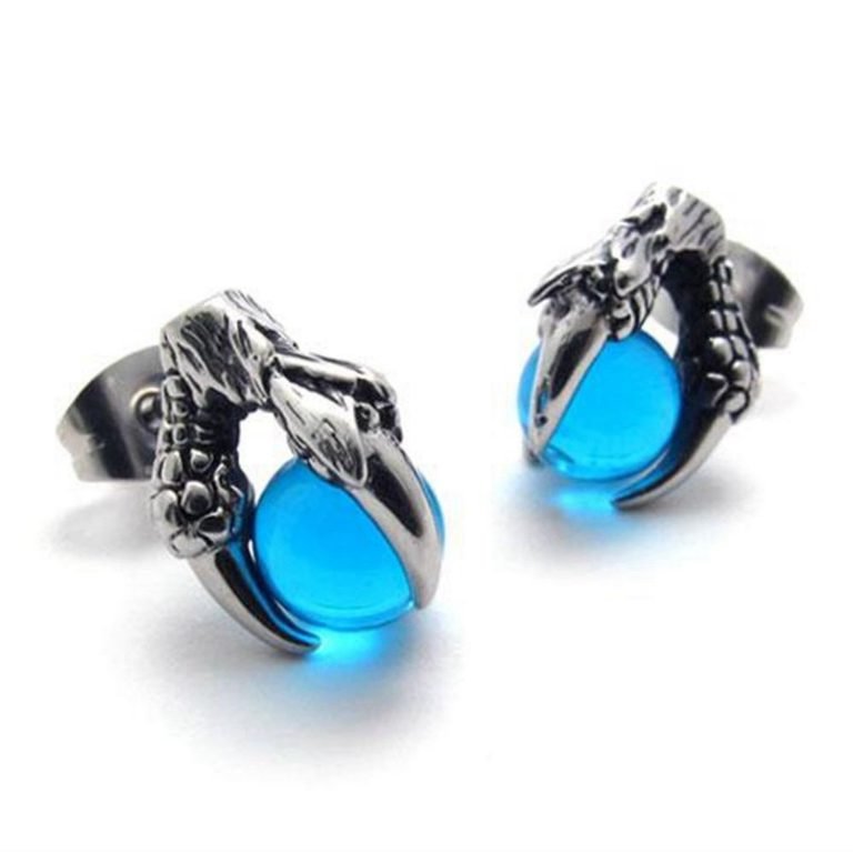 Jonline24H Vintage Stainless Steel Dragon Claw Mens Stud Earrings