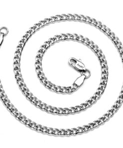 Alternative view of Amyrt Jewelry 4.5Mm Titanium Steel Mens Beveled Curb Link Chain Silver & Gold..