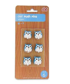 Dci Owl Push Pins Set Of 6 (50436)