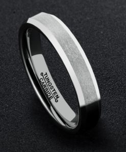 Sale! Mnh 4Mm Tungsten Comfort Fit Beveled Edges Brushed Classy Wedding Band .. 9 57 e437deef eb6e 43a3 89e9 618f106d50e8