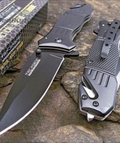 Tac Force Spring Assisted Opening Black Tactical Rescue Folding Pocket Knife ..