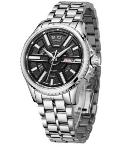 Alternative view of Burei Men's Automatic Wrist Watches With Black Dial Metal Band
