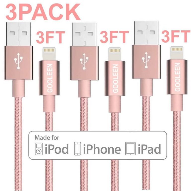 Iphone Charger Gooleen 3Pack 3Ft Nylon Braided 8Pin Lightning Cable Usb Charg..