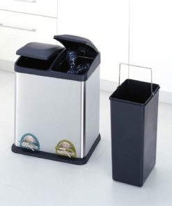 Alternative view of All Stainless Steel Step-On 8-Gallon( 30Liter) Recycle Bin (4902) Black