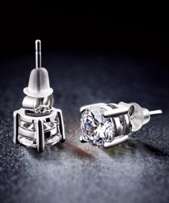 J.Rose Fine Sterling Silver Cubic Zirconia Round Cut Studs Earrings For Mens .. 10 57 ec0220cb 652b 414a 8ec5 9752c5dc0e87